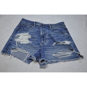 American Eagle Shorts Womens 12 Distressed High Rise Jean Denim Ripped Cutoff